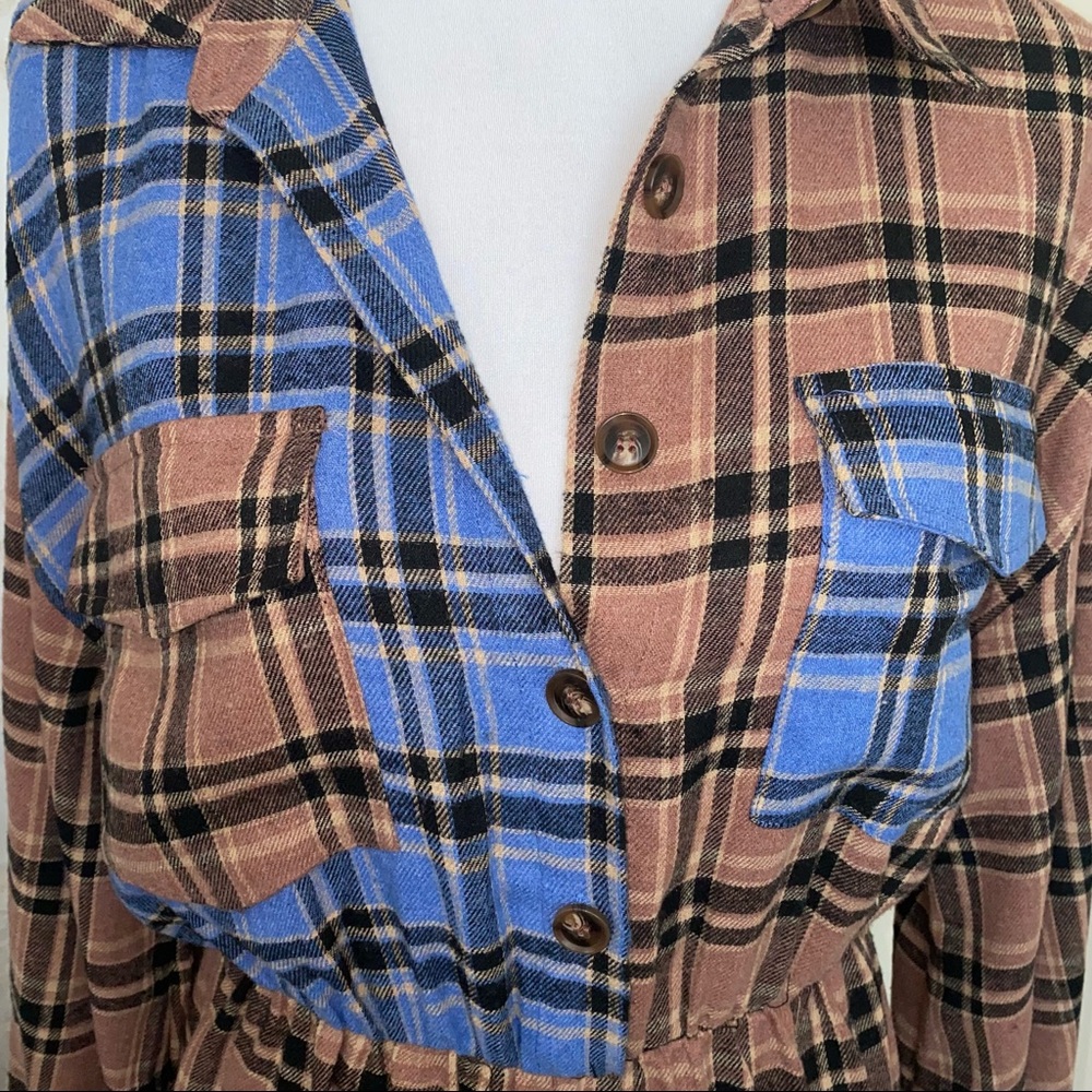 PrettyLittleThing Flannel Pajama Jumper Size 6 - Picture 12 of 12
